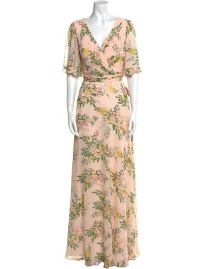 Pre-owned Mac Duggal Floral Print Long Dress In Multi