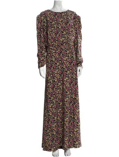 Pre-owned Mac Duggal Floral Print Long Dress In Multi