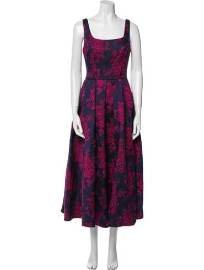 Pre-owned Mac Duggal Floral Print Long Dress In Multi