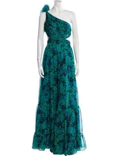 Pre-owned Mac Duggal Floral Print Long Dress In Multi
