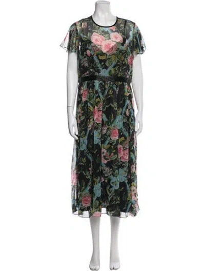 Pre-owned Mac Duggal Floral Print Long Dress In Multi