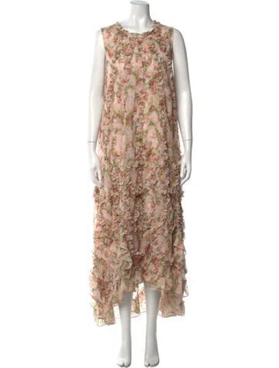 Pre-owned Mac Duggal Floral Print Long Dress In Multi