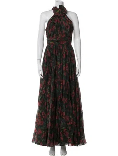 Pre-owned Mac Duggal Floral Print Long Dress In Multi