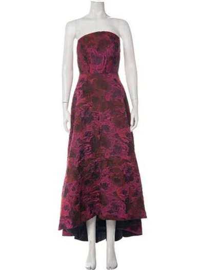 Pre-owned Mac Duggal Floral Print Long Dress In Multicolor