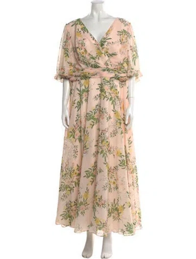 Pre-owned Mac Duggal Floral Print Long Dress In Multicolor