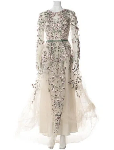 Pre-owned Mac Duggal Floral Print Long Dress In Multicolor