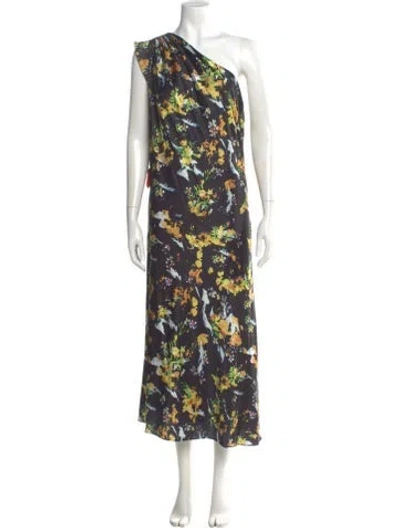 Pre-owned Mac Duggal Floral Print Long Dress W/ Tags In Multi