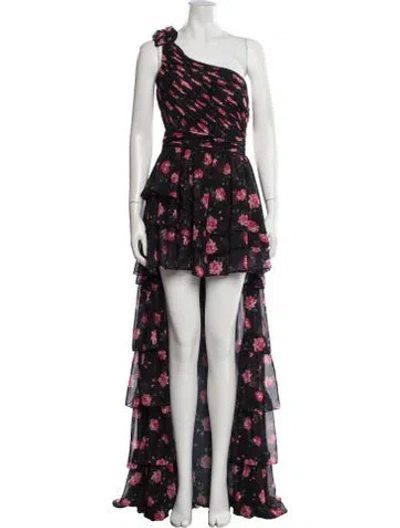 Pre-owned Mac Duggal Floral Print Long Dress W/ Tags In Multi