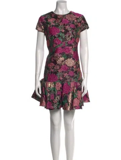 Pre-owned Mac Duggal Floral Print Mini Dress In Multi