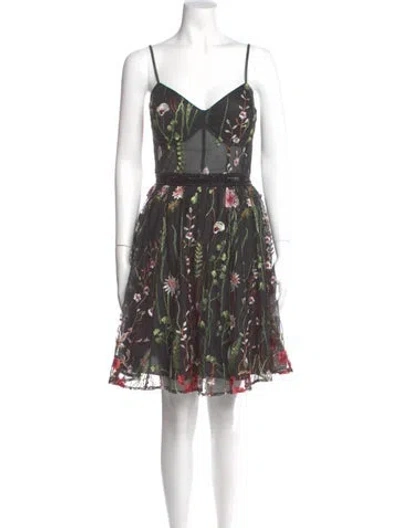 Pre-owned Mac Duggal Floral Print Mini Dress In Multi