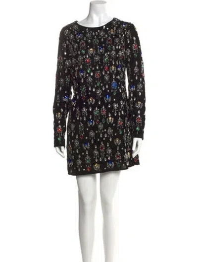 Pre-owned Mac Duggal Floral Print Mini Dress W/ Tags In Black