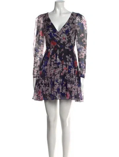 Pre-owned Mac Duggal Floral Print Mini Dress W/ Tags In Black