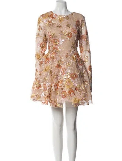 Pre-owned Mac Duggal Floral Print Mini Dress W/ Tags In Multi