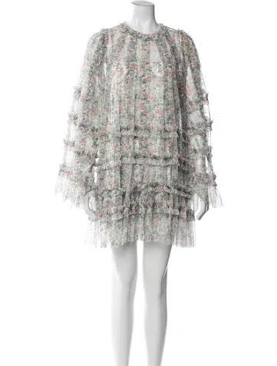 Pre-owned Mac Duggal Floral Print Mini Dress W/ Tags In Multi