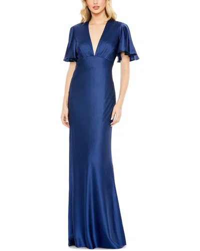 MAC DUGGAL MAC DUGGAL FLOUNCE SLEEVE TRUMPET GOWN