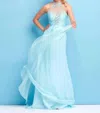 Mac Duggal Flowy Dress In Aqua In Blue