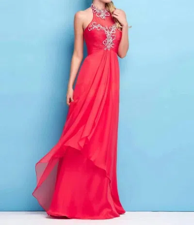 Mac Duggal Flowy Dress In Cherry In Red