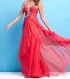 Mac Duggal Flowy Gala Prom Gown In Cherry In Red