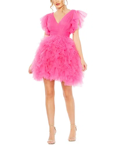 Mac Duggal Flutter Ruffle Sleeve Tiered Dress