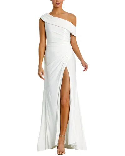 MAC DUGGAL MAC DUGGAL FOLDOVER OFF-THE-SHOULDER SLIT GOWN