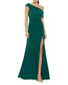 Mac Duggal Foldover Off The Shoulder Slit Gown In Multi