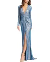 Mac Duggal Front Twist V Neck Gown