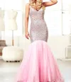 Mac Duggal Glittering Mermaid Prom Dress In Baby Pink In Pink