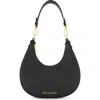 Mac Duggal Gold Plated Hardware Grain Leather Hobo Bag In Black