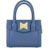 Mac Duggal Gold Plated Hardware Small Leather Tote Bag In Twilight