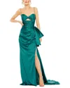 Mac Duggal Womens Satin Ruched Evening Dress