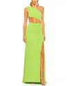 Mac Duggal Cut Out One Shoulder Ruched Back Gown