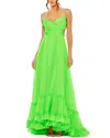 Mac Duggal Ruched Sleeveless Tiered Gown