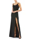 Mac Duggal Sleeveless Crystal Scoop Neckline Column Gown