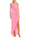 Mac Duggal One Shoulder Embellished Satin Gown