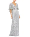 Mac Duggal Womens Sequined Maxi Evening Dress