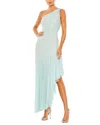 Mac Duggal Imitation Pearl One-shoulder Asymmetric Gown