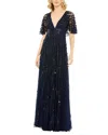 Mac Duggal Embellished V-neck Column Gown