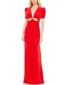 Mac Duggal Cutout Column Gown In Red