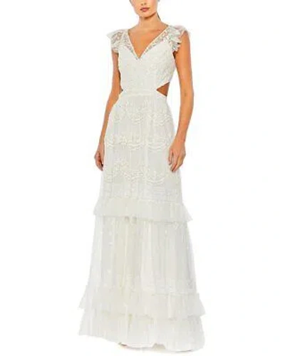 Pre-owned Mac Duggal Gown Women's 4 In White