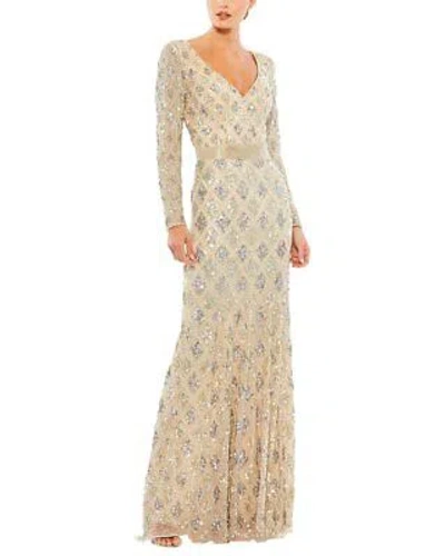 Pre-owned Mac Duggal Gown Women's In Beige
