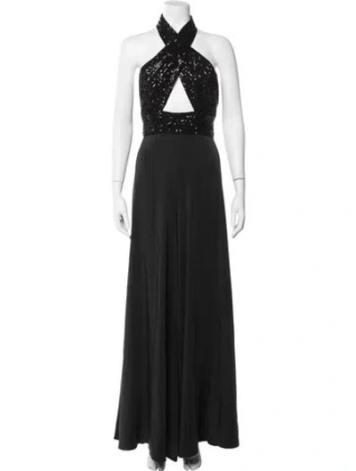 Pre-owned Mac Duggal Halterneck Jumpsuit W/ Tags In Black