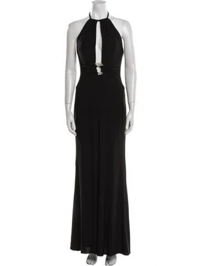 Pre-owned Halterneck Long Dress In Black from The RealReal