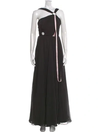 Pre-owned Mac Duggal Halterneck Long Dress In Black