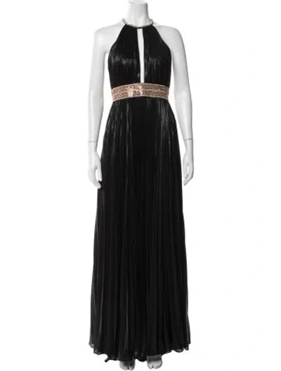 Pre-owned Mac Duggal Halterneck Long Dress In Black