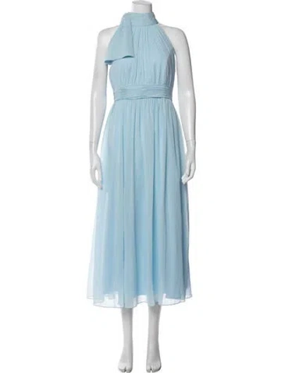 Pre-owned Mac Duggal Halterneck Long Dress In Blue