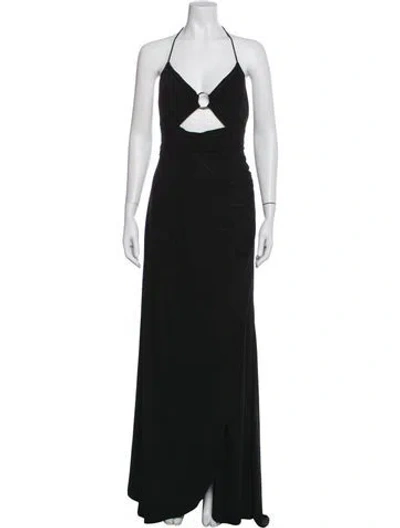 Pre-owned Mac Duggal Halterneck Long Dress In Multi