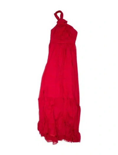 Pre-owned Mac Duggal Halterneck Long Dress In Orange