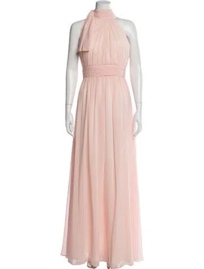 Pre-owned Mac Duggal Halterneck Long Dress In Pink