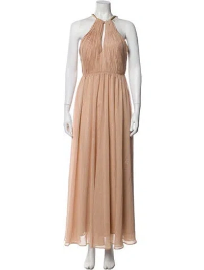 Pre-owned Mac Duggal Halterneck Long Dress In Pink