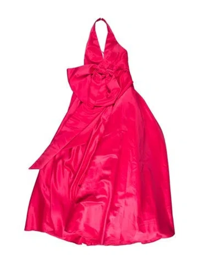 Pre-owned Mac Duggal Halterneck Long Dress In Pink